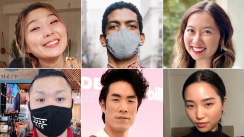 Top row, left to right: Madeline Park, Rohan Zhou-Lee and Bianca Mabute-Louie. Bottom row, left to right: Jackson Chiu, Eugene Lee Yang and Teresa Ting.