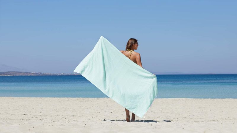 Beach Towel Quick-Dry Turkish Beach Towels Oversized Extra Large Quick Dry Sand Cloud Fast Drying Large Beach Towels Made of Organic Cotton for Beach Pool Yoga Gym Baby Blue 