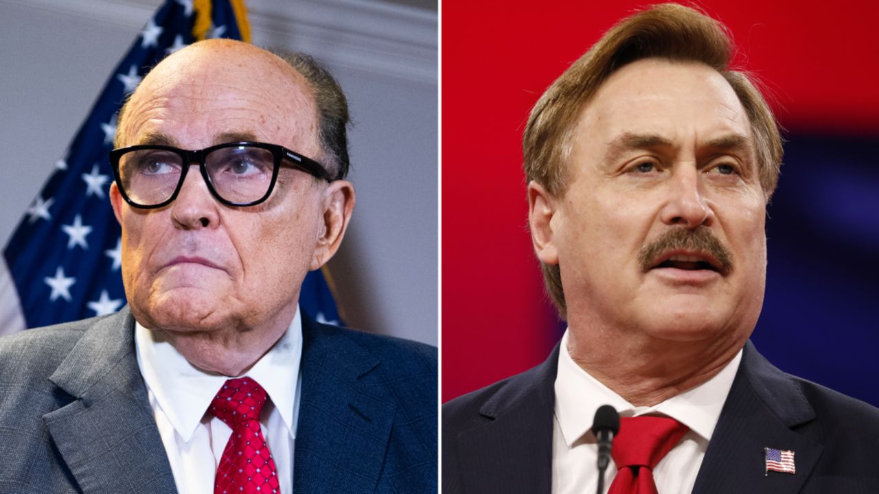 Rudy Giuliani, left, and Mike Lindell.