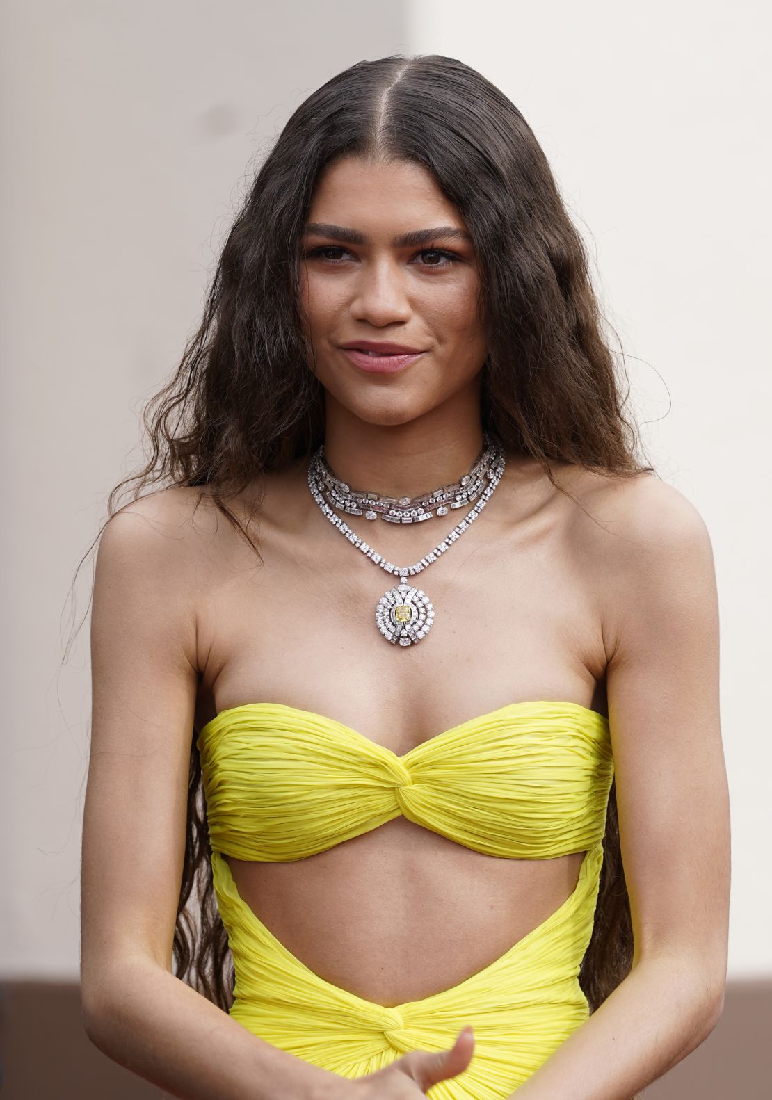 Zendaya arrives at the Oscars red carpet on Sunday evening.