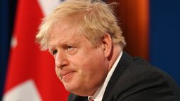 Britain's Prime Minister Boris Johnson speaks during the opening session of the virtual US Leaders Summit on Climate from the Downing Street Briefing Room in central London on April 22, 2021. 