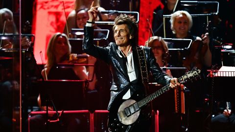 Ronnie Wood performs at the BRIT Awards in London on February 18, 2020.