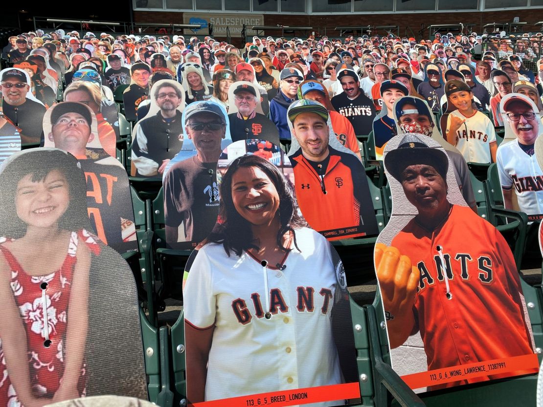 AAA Flag & Banner produced fans-in-the-stands cutouts for  professional sports teams and Division 1 college teams, including the San Francisco Giants.