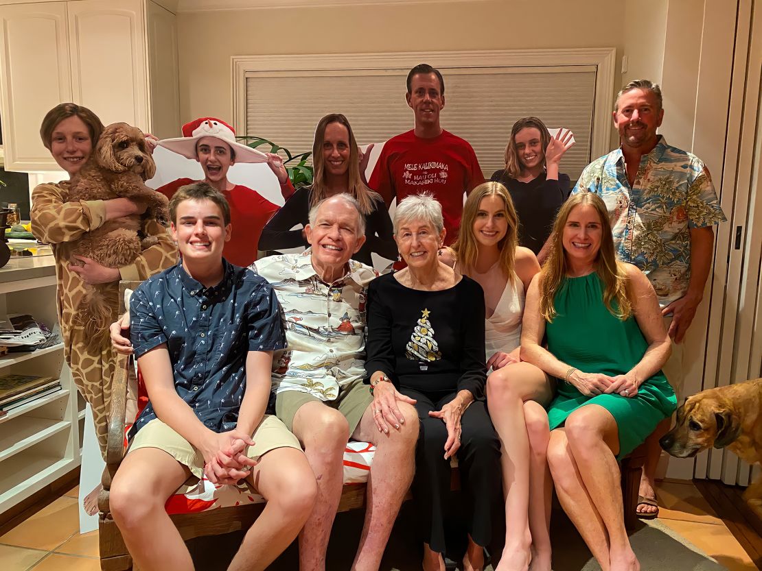 Since everyone couldn't get together for Christmas, this family had Build-A-Head create life-sized cutouts of those who were absent to include in a group photo.