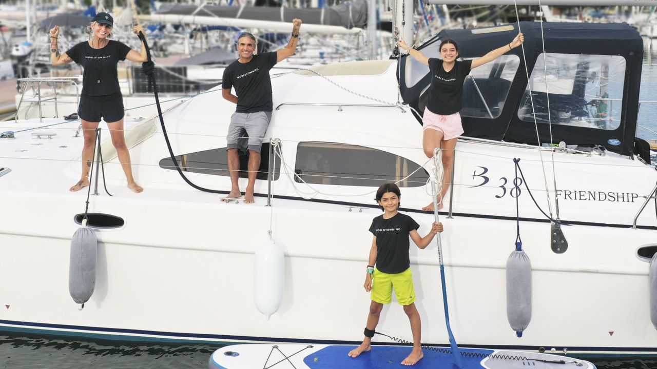 The Sueiro family has been learning to sail since they bought their boat in August.