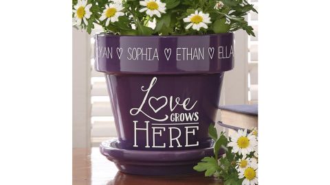 Love Grows Here Personalized Flower Pot
