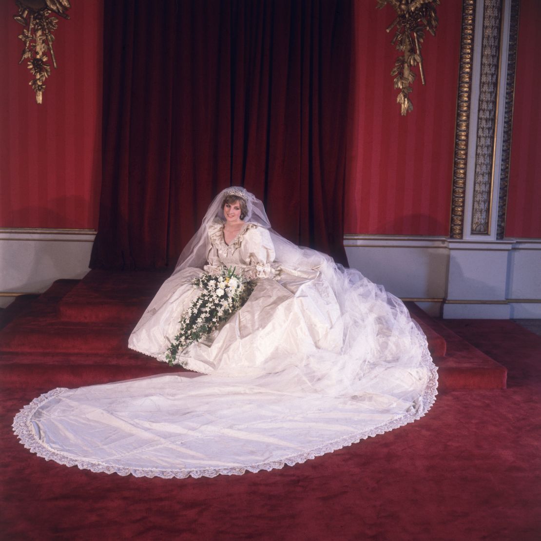 Diana wears the dress on her wedding day in 1981.