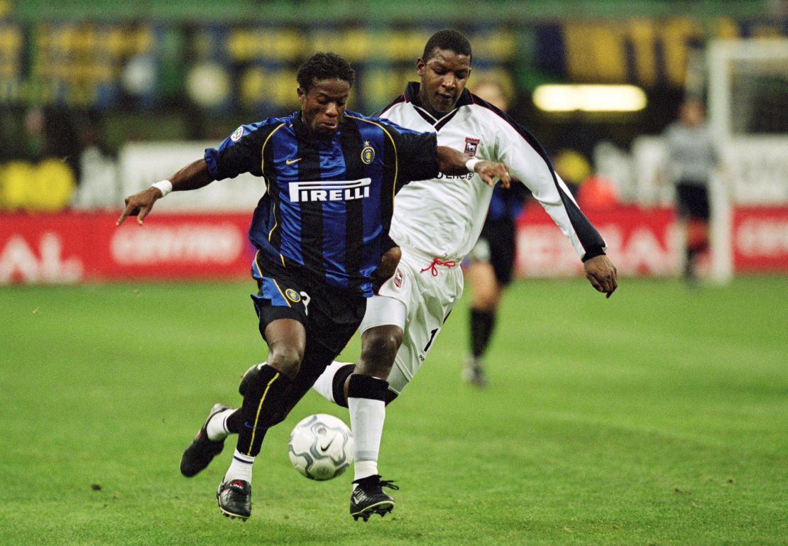 Mohamed Kallon featured for clubs including Inter Milan and Monaco.