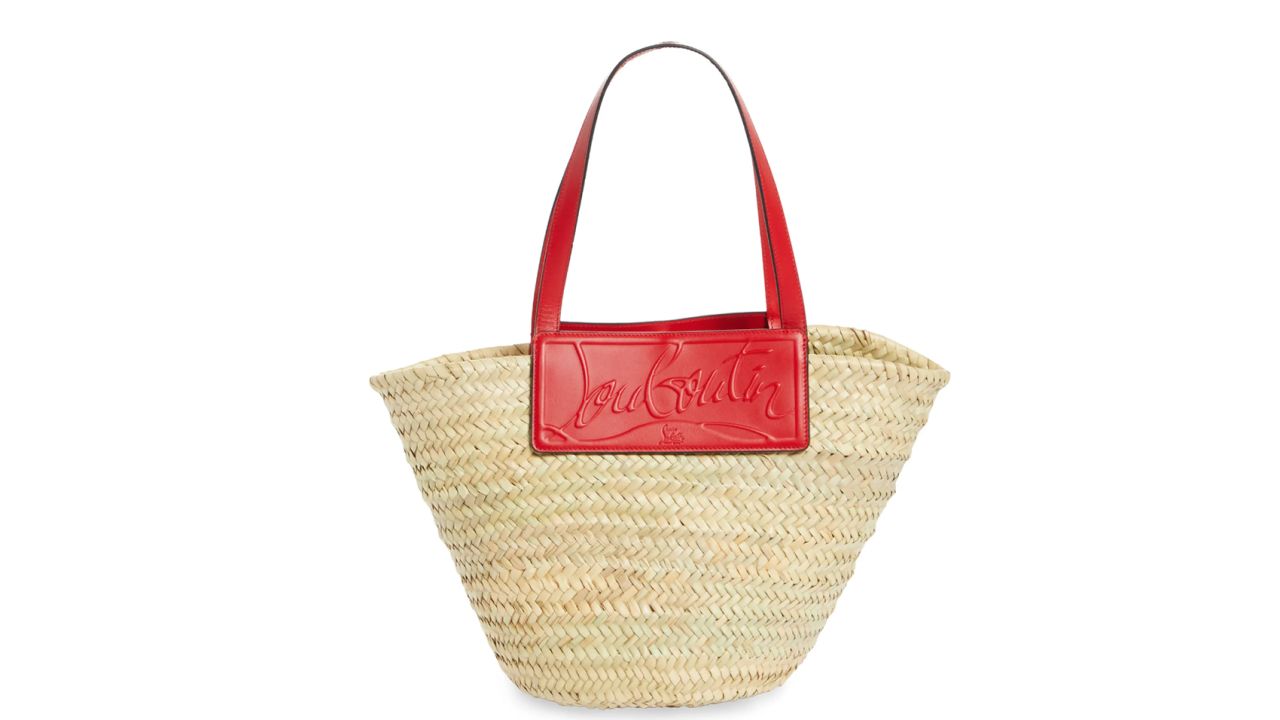 Christian Louboutin Loubishore Logo Straw Tote