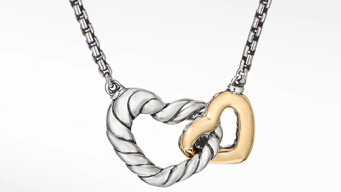 David Yurman Cable Collectibles Double Heart Necklace
