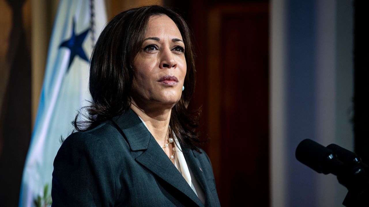 US Vice President Kamala Harris speaks during a virtual Leaders Summit on Climate with 40 world leaders in the East Room of the White House April 22, 2021, in Washington, DC. 