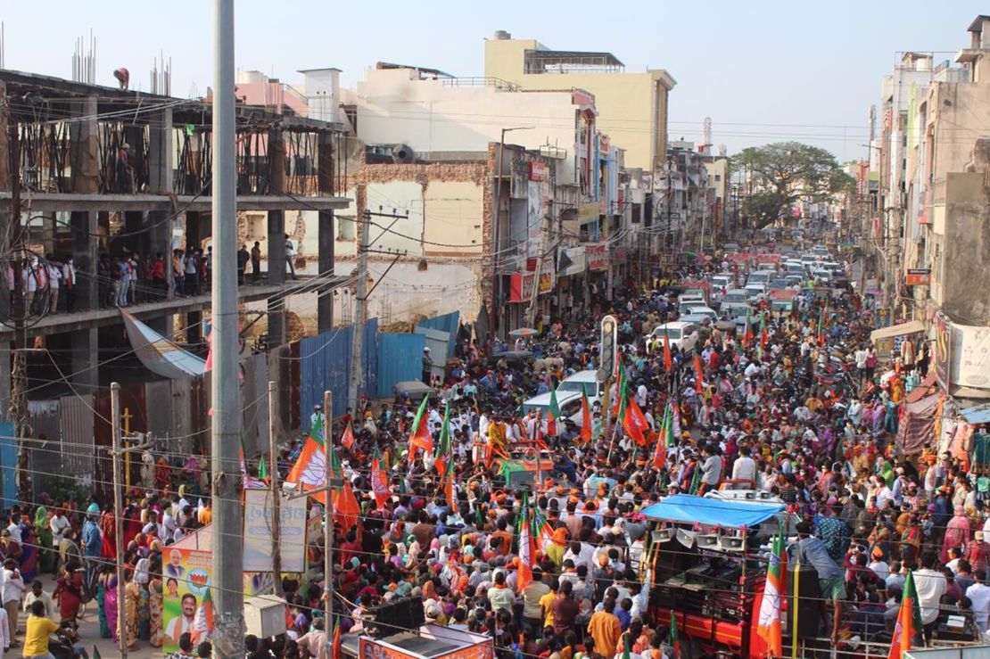 Members of Prime Minister Modi's Bharatiya Janata Party (BJP) held rallies despite rising Covid cases.