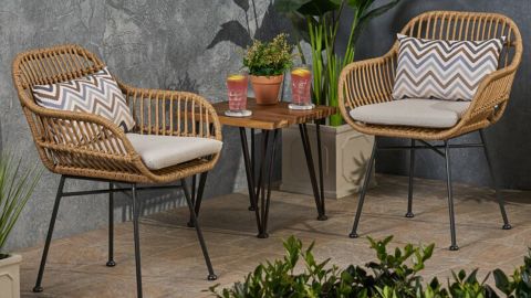 Enger Outdoor Woven Patio Chair With Cushion