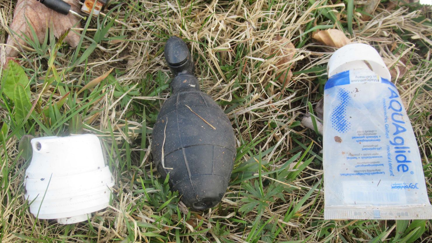 The grenade-shaped object was found to be a sex toy.