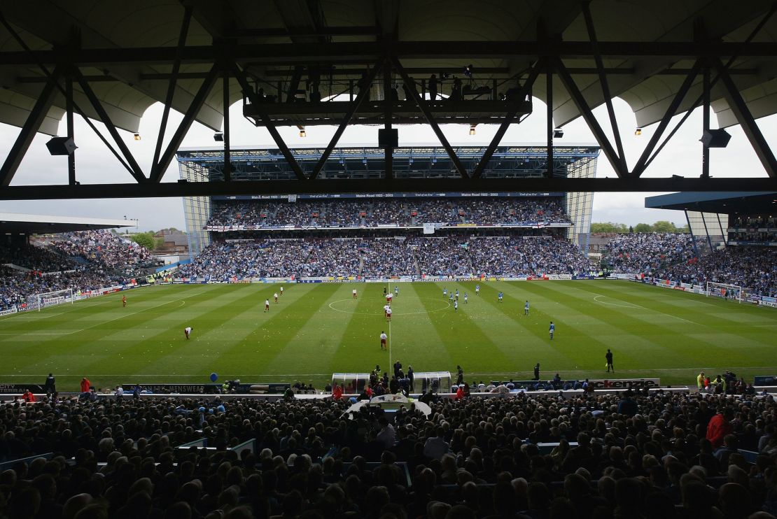 Maine Road hosts it's last league game as Manchester City face Southampton in the Premiership on May 11, 2003.