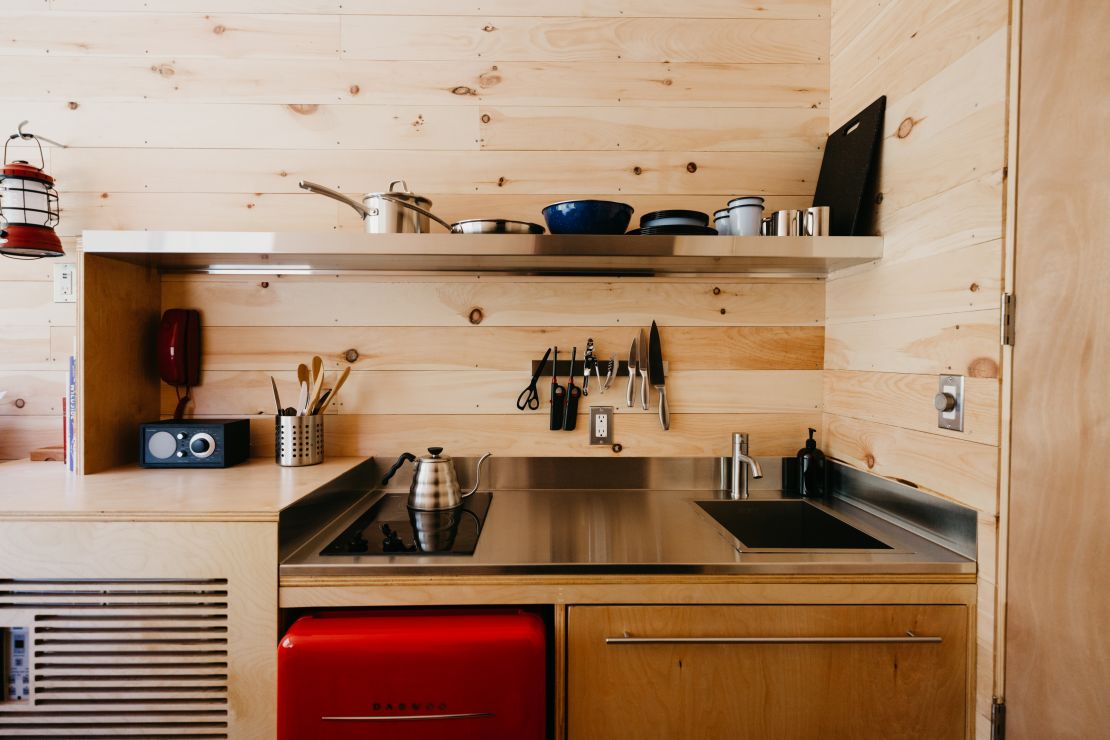 Each cabin features a kitchenette.