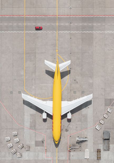 The photographer spent up to two hours in the skies above each airport.