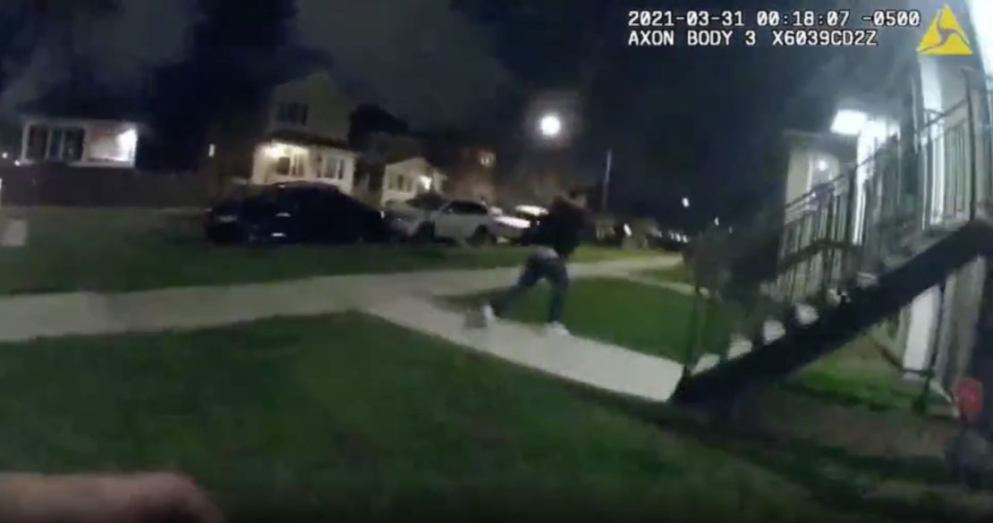 Bodycam footage of the scene during the pursuit of Anthony Alvarez.