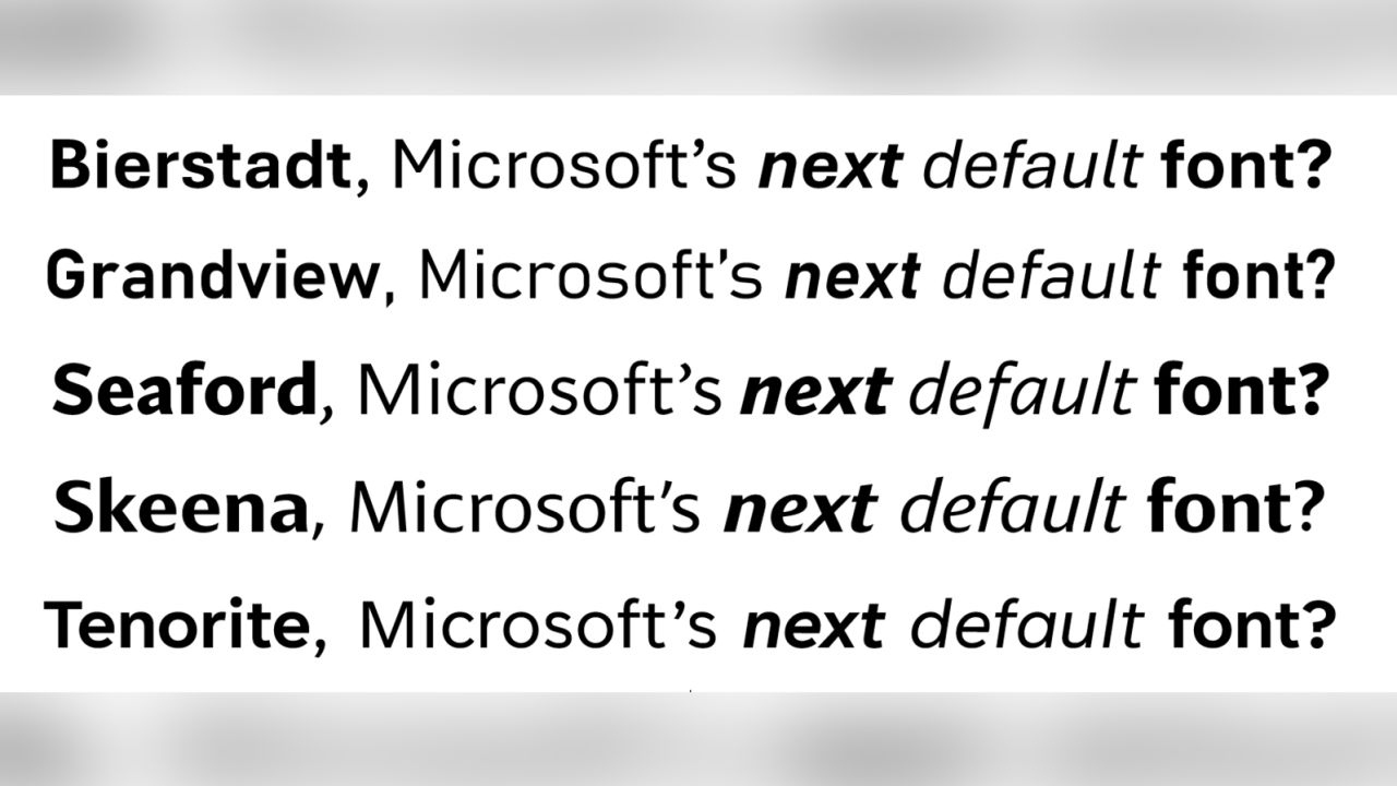 Microsoft new fonts