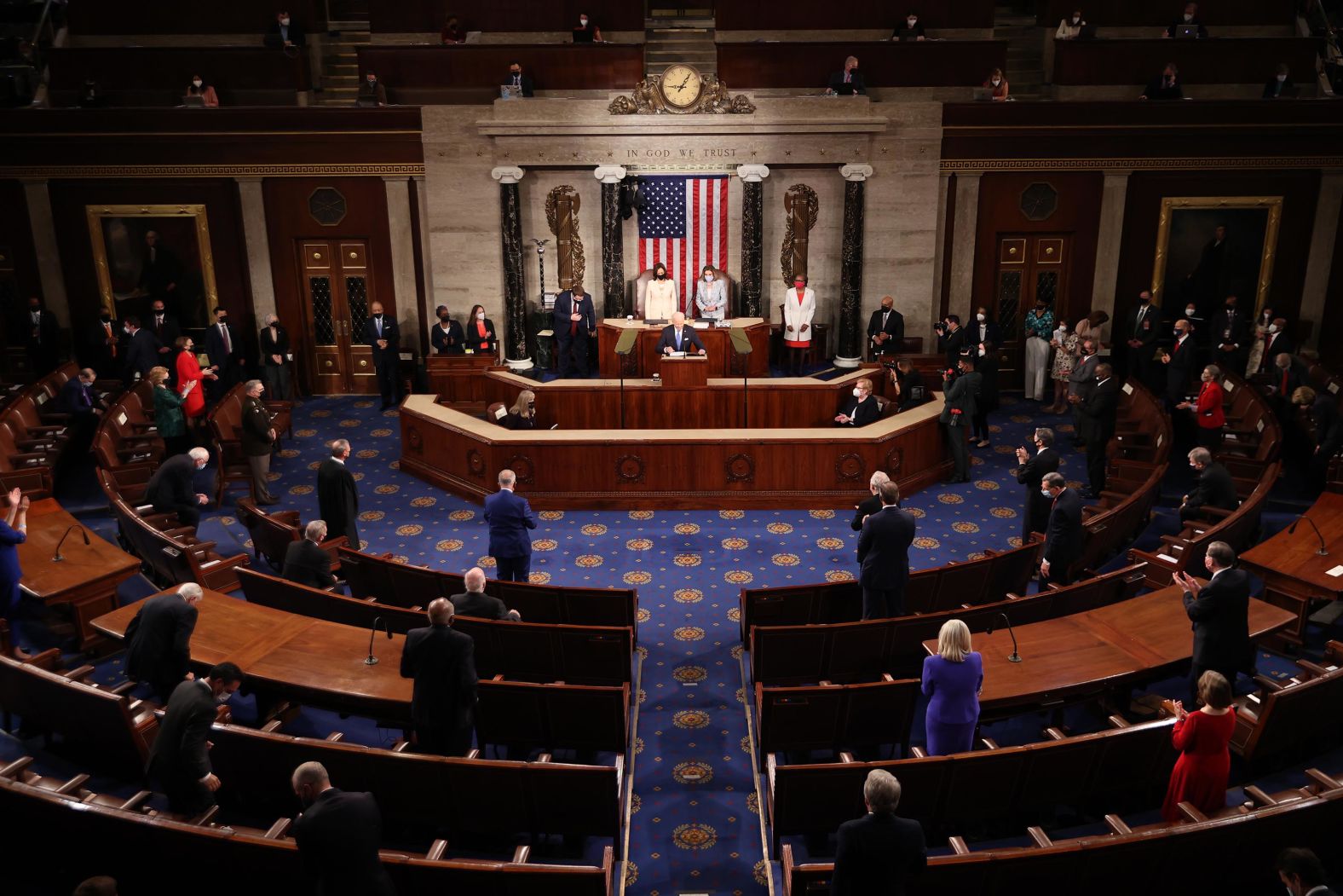 About 200 people were allowed in the House chamber for the President's remarks.