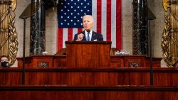 U.S. President Joe Biden addresses a joint session of Congress as Vice President Kamala Harris (L) and Speaker of the House U.S. Rep. Nancy Pelosi (D-CA) (R) look on in the House chamber of the U.S. Capitol April 28, 2021 in Washington, DC. On the eve of his 100th day in office, Biden spoke about his plan to revive America's economy and health as it continues to recover from a devastating pandemic. He delivered his speech before 200 invited lawmakers and other government officials instead of the normal 1600 guests because of the ongoing COVID-19 pandemic.