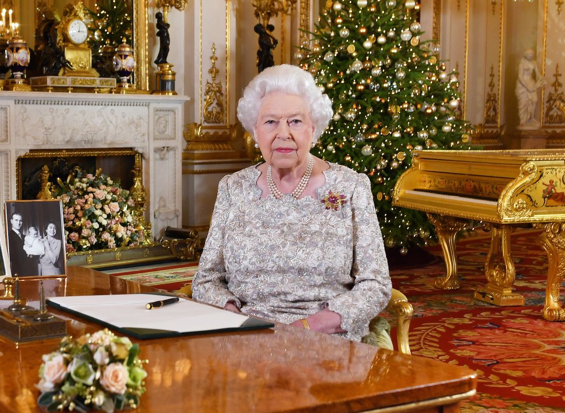 Queen Elizabeth II sits for a photo on Christmas Eve 2018 after she recorded her annual Christmas Day message.
