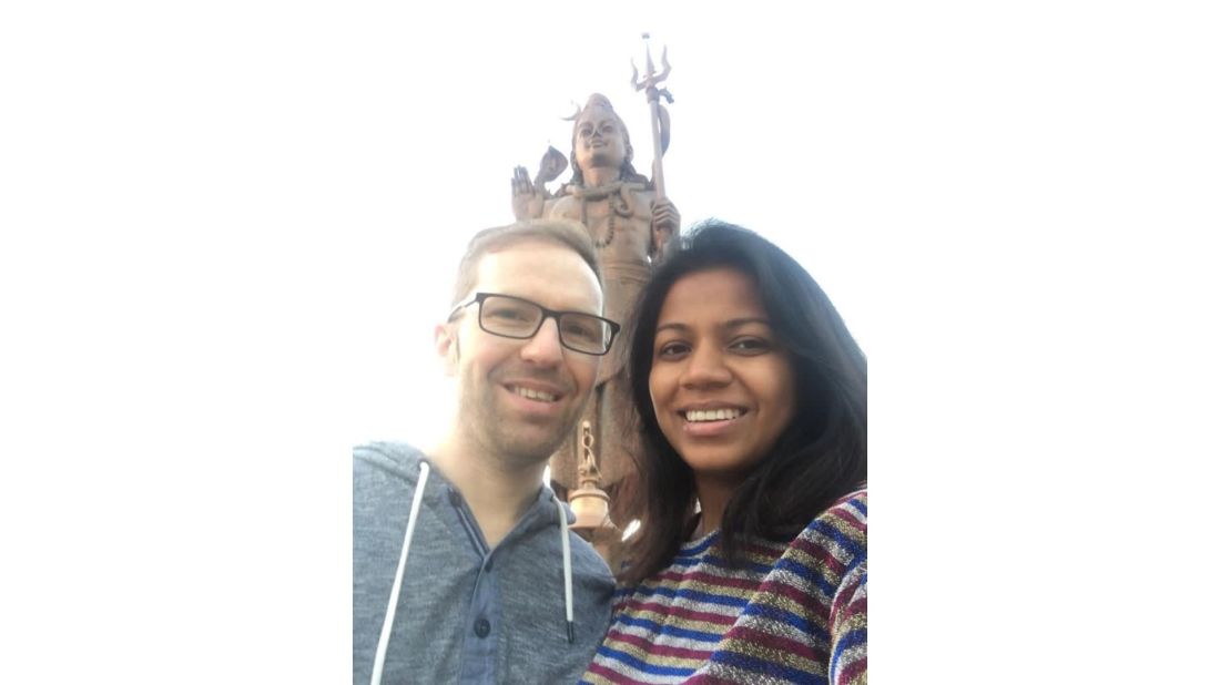 <strong>Continued connection:</strong> Plans to meet again in Dubai went awry when Gupta's mother became unwell. Instead, Bosnyak flew out to India to support Gupta. Here they are in Agra, India together.