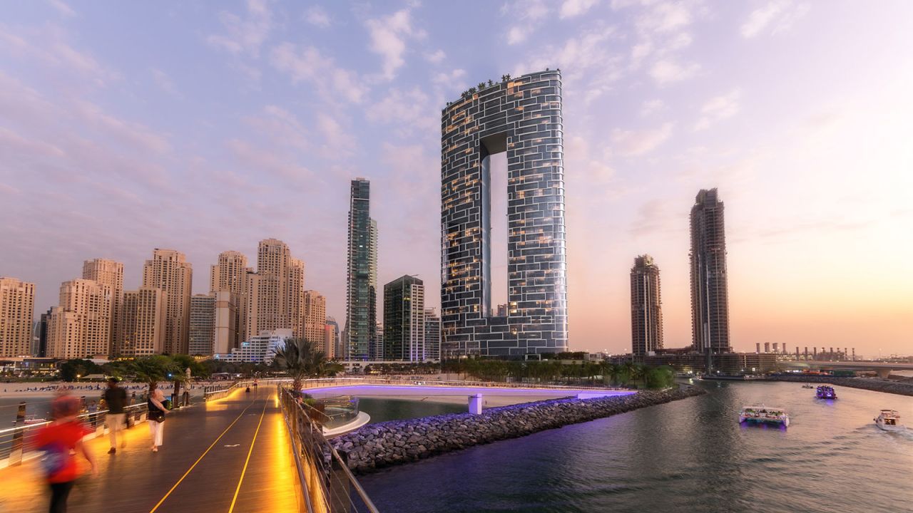 <strong>Two world records: </strong>The skybridge connecting the top part of Jumeirah Gate is home to luxury apartments. At 294.36 meters (965.7 feet), it's the world's highest occupiable skybridge floor. 