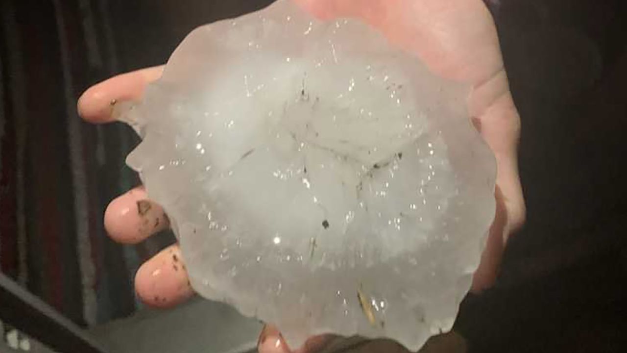 Large hailstones shattered the windows of a house in Hondo, Texas, on Wednesday night, as severe weather impacted the area.