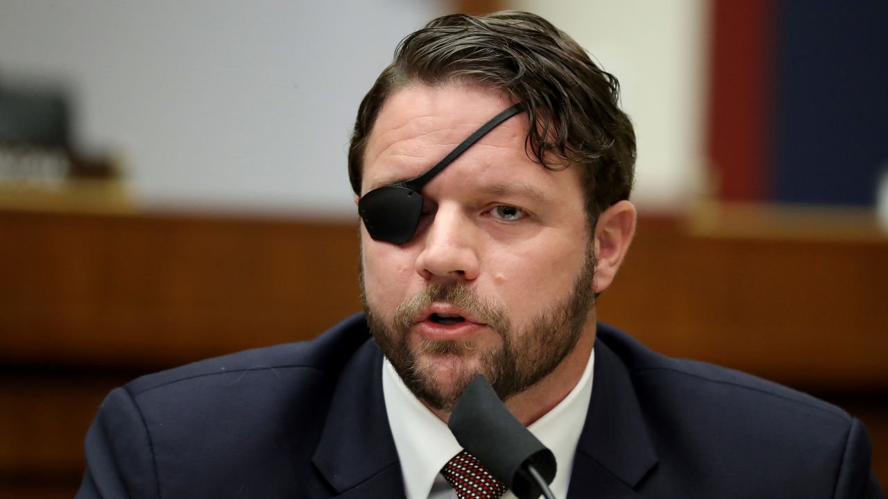 Dan Crenshaw, seen in a 2020 file photo, participated in his first official House event after undergoing emergency eye surgery earlier this month.