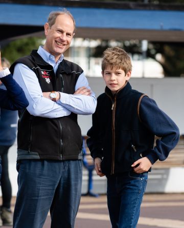 The Queen's son Prince Edward poses with his son, James, Earl of Wessex, in September 2020. Prince Edward and his wife Sophie, Duchess of Edinburgh, have two children: James and Lady Louise Mountbatten-Windsor.