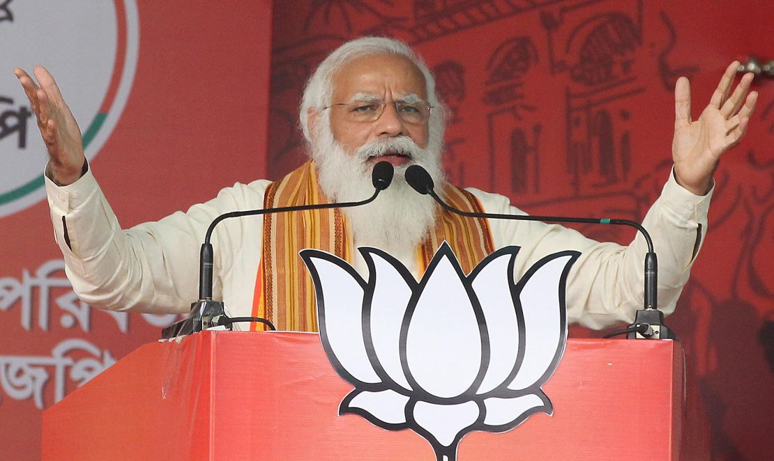 Prime Minister Narendra Modi's political party continued to hold election rallies in April despite the  crisis. 