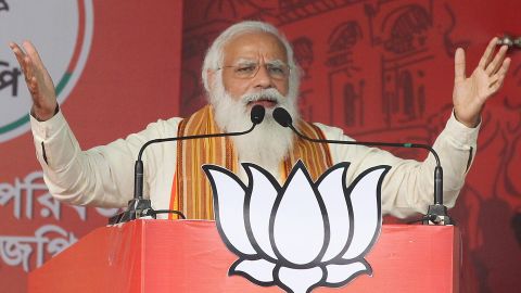 Prime Minister Narendra Modi's political party continued to hold election rallies in April despite the  crisis. 