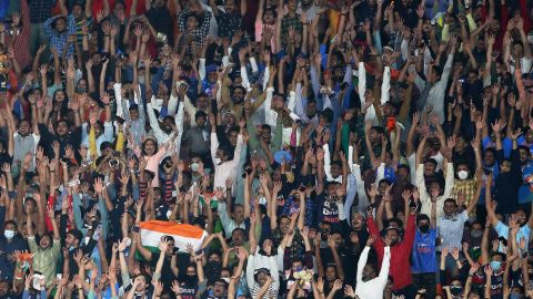 The crowd during the first T20 international match between India and England at Sardar Patel Stadium on March 12, 2021 in Ahmedabad, India. 