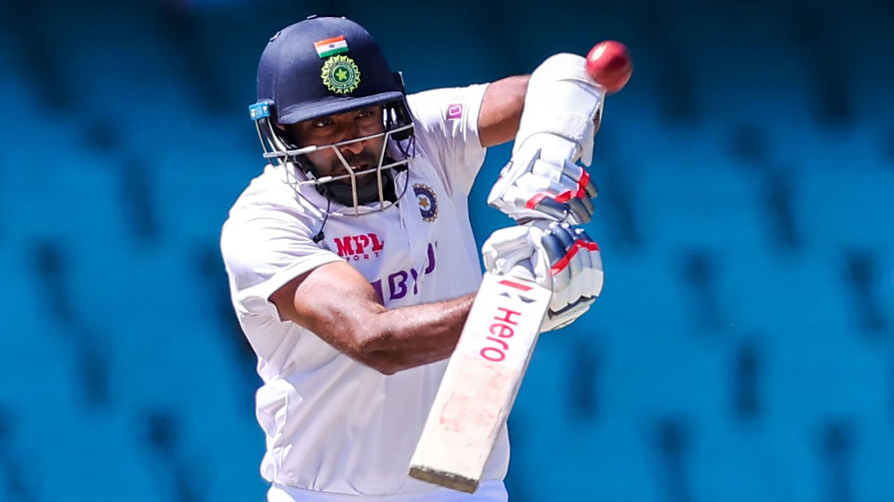 Ashwin plays a shot during the fifth day of the third Test between Australia and India earlier this year.