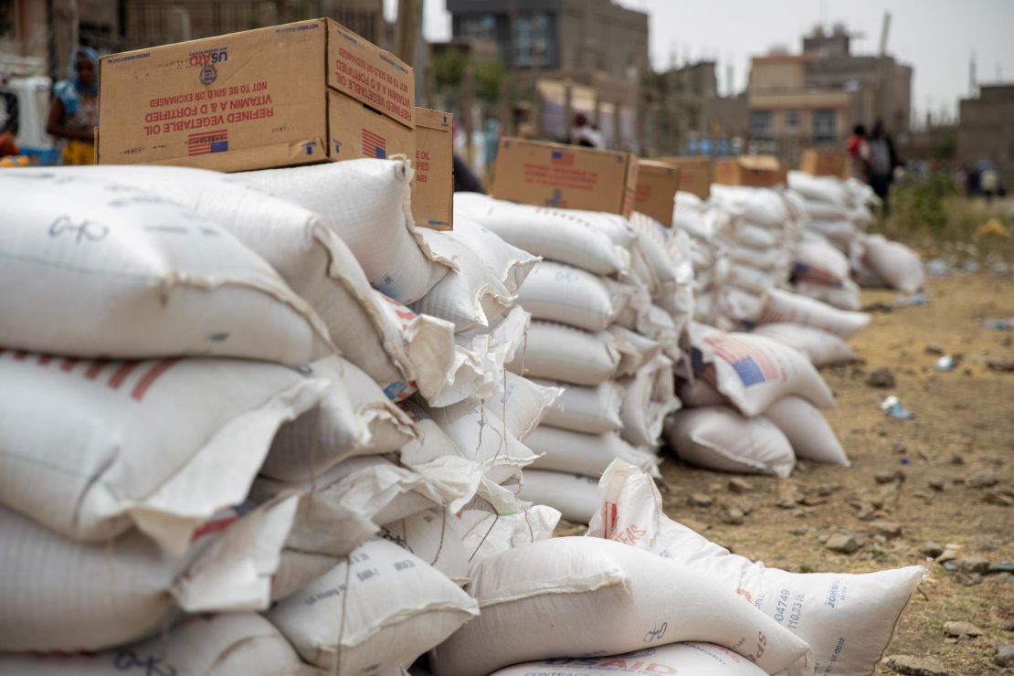 USAID assistance is seen in Tigray in this undated photo. A USAID disaster assistance response team was deployed to Ethiopia's Tigray region in March to help provide assistance in response to the humanitarian crisis on the ground.