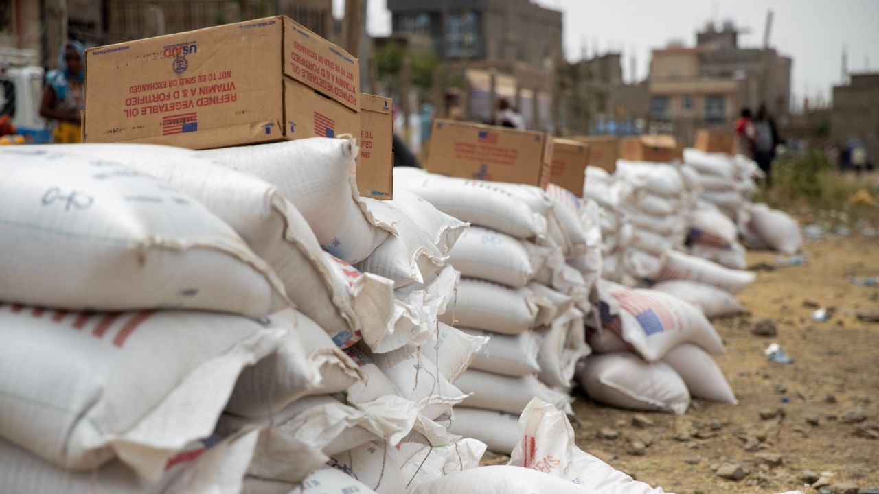 USAID assistance is seen in Tigray in this undated photo. A USAID disaster assistance response team was deployed to Ethiopia's Tigray region in March to help provide assistance in response to the humanitarian crisis on the ground.