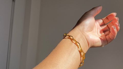 Please Repeat Small Hex Link Bracelet