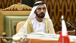 Mohammed bin Rashid Al-Maktoum, Vice President and Prime Minister of the United Arab Emirates, and ruler of the Emirate of Dubai, attends a session of the 40th Gulf Cooperation Council (GCC) summit held at the Saudi capital Riyadh on December 10, 2019. (Photo by Fayez Nureldine / AFP) (Photo by FAYEZ NURELDINE/AFP via Getty Images)