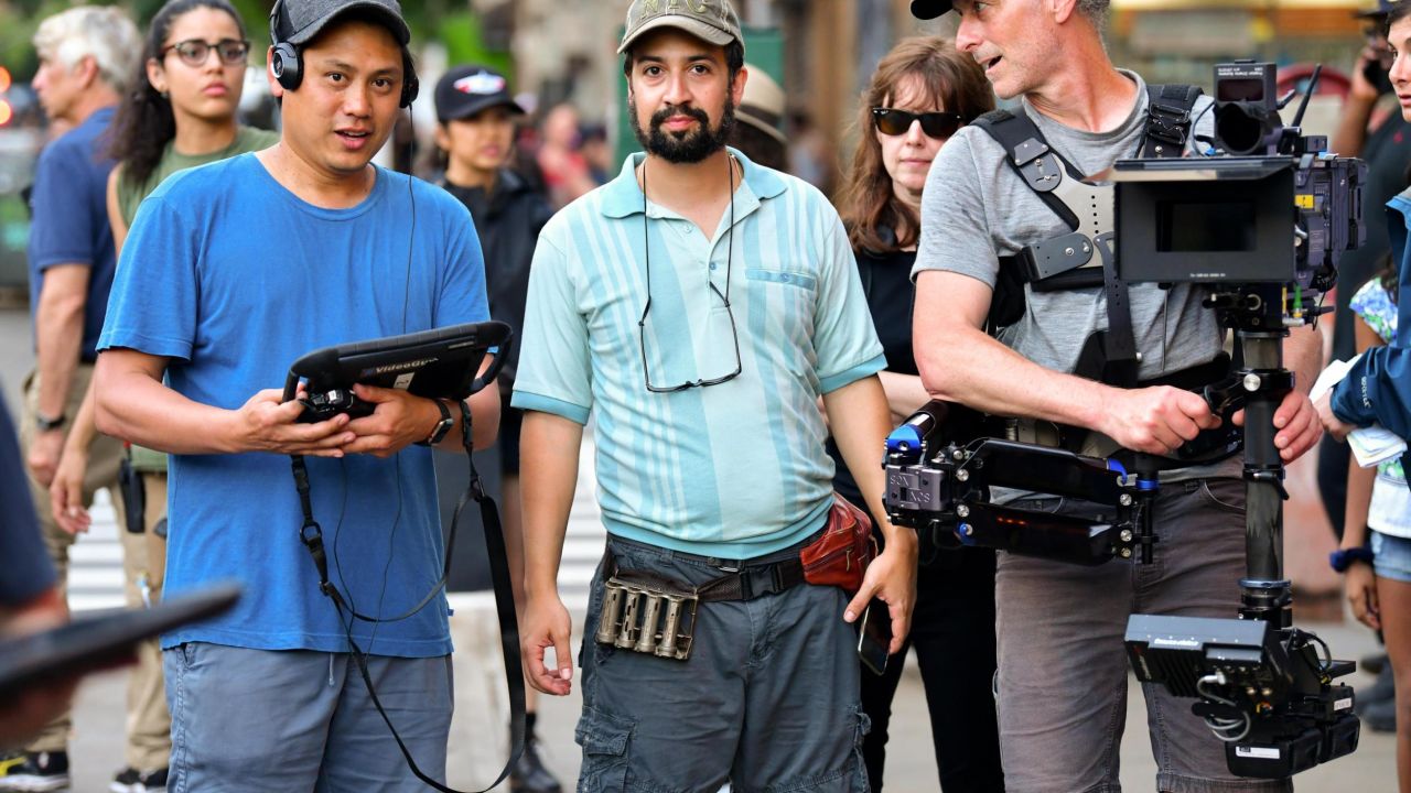 NEW YORK, NY - JUNE 20: Lin-Manuel Miranda seen on location for 'In the Heights' in Washington Heights on June 20, 2019 in New York City. (Photo by James Devaney/GC Images)