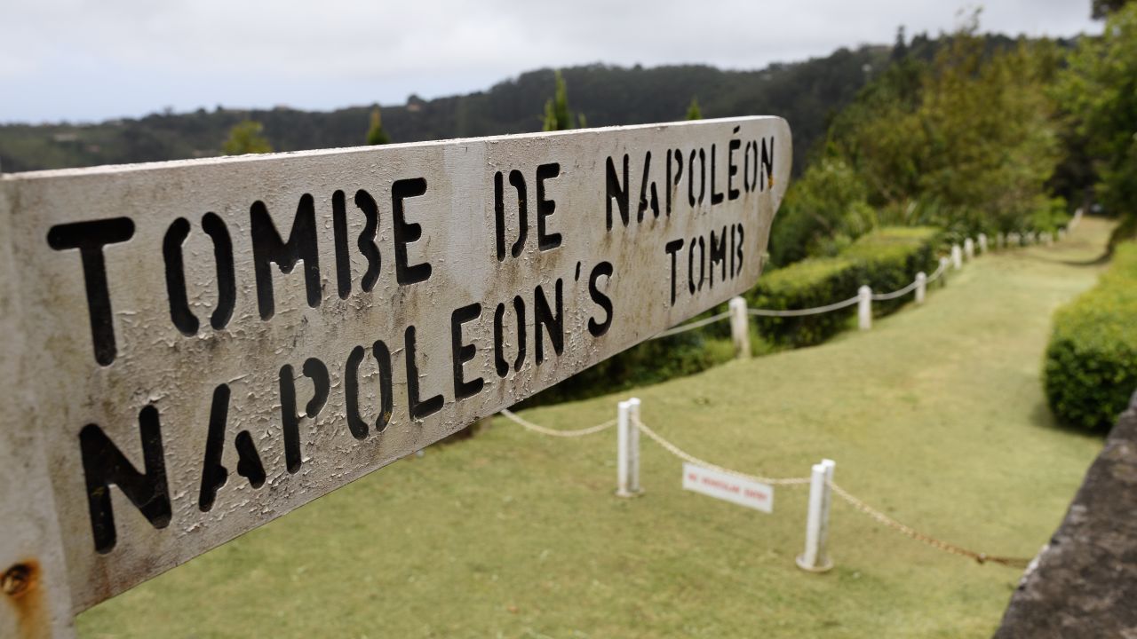 Napoleon's tomb is a 1 kilometer hike down a lush hillside.