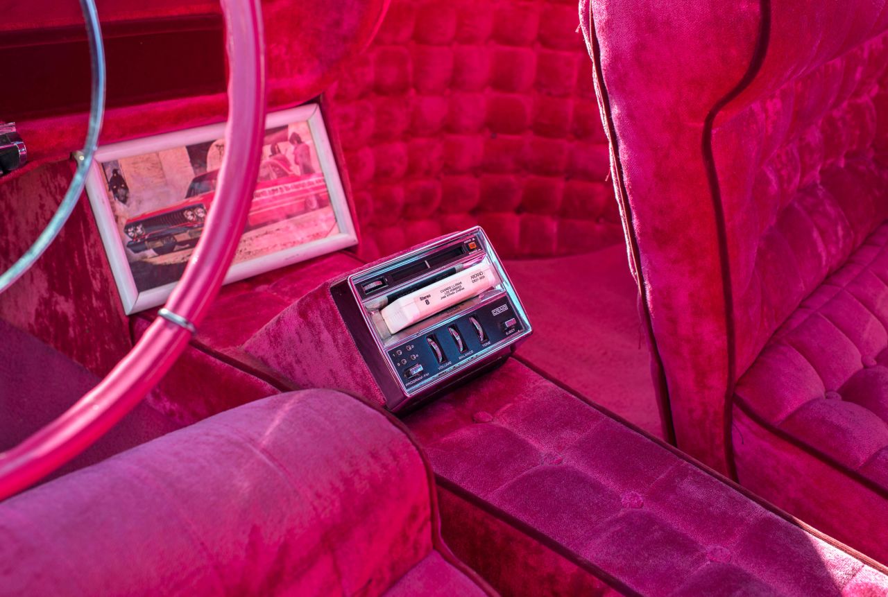 The lowrider "Gypsy Rose" is one of the most famous customized cars in the world, recogniziable for its floral motifs and plush pink interior.