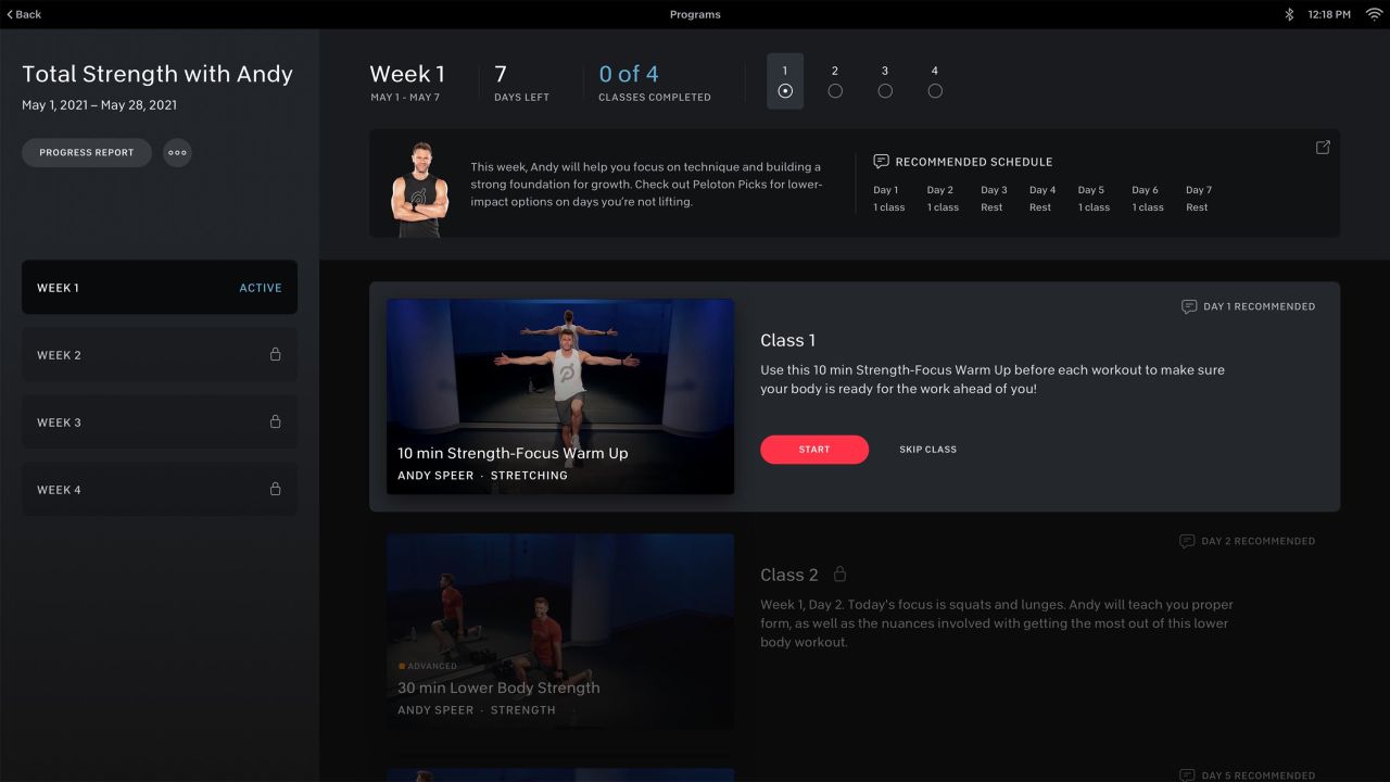 Peloton members can take curated fitness programs.