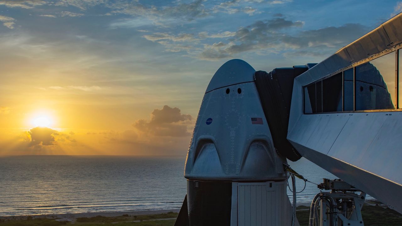 US company SpaceX is planning orbital trips to space later in 2021, via its Crew Dragon aircraft, pictured here in May 2020, not long before becoming the first commercial spaceship to send NASA astronauts to space.