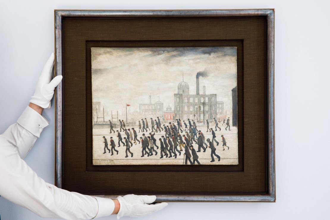 The painting is among the earliest known, if not the earliest, depiction of one of L.S. Lowry's most iconic and timeless subjects -- that of spectators thronging to a sporting occasion.