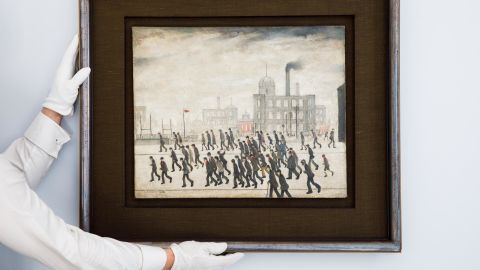 The painting is among the earliest known, if not the earliest, depiction of one of L.S. Lowry's most iconic and timeless subjects -- that of spectators thronging to a sporting occasion.