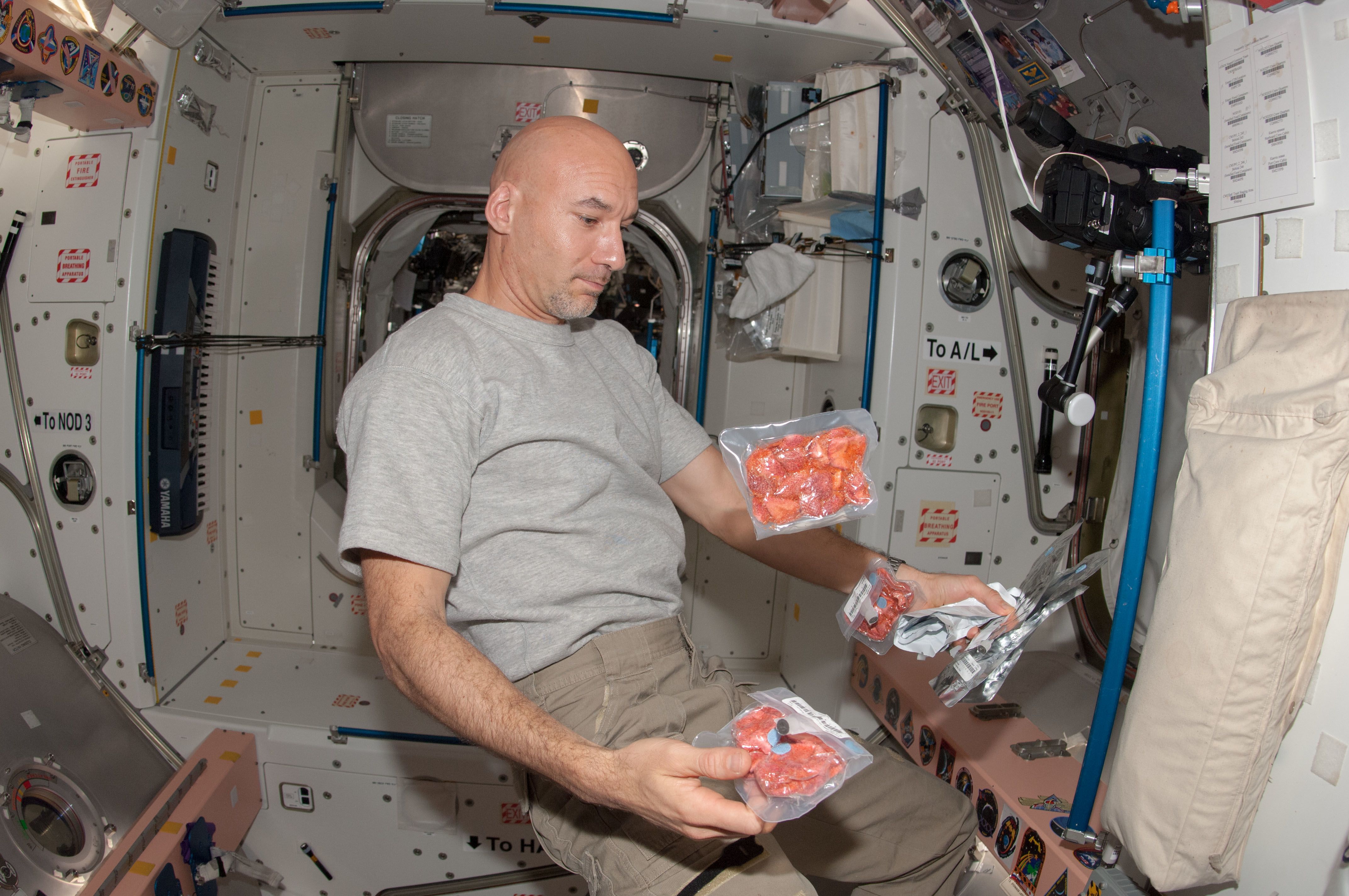 eating inside international space station