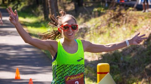 Linden crosses the finish line at last month's event.