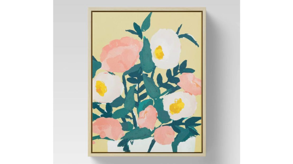 Oplahouse "Yellow Floral" Framed Canvas
