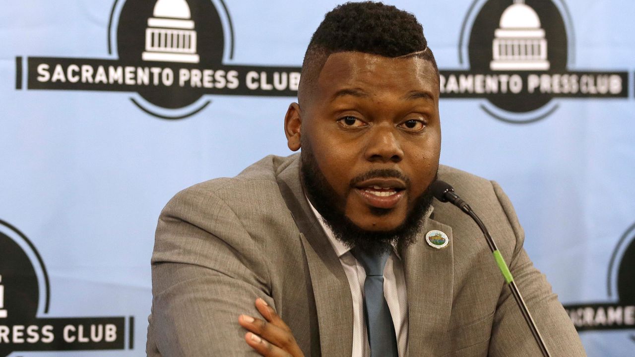 Stockton Mayor Michael Tubbs addresses the Sacramento Press Club, Tuesday, July 10, 2018, in Sacramento, Calif.